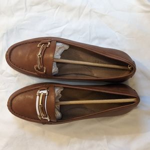 Size 8.5 Wide Aerosoles Brown Flats with Gold Details